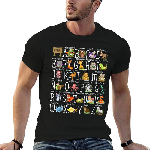 Alphabet Animals Back to School Pre-K Kindergarten Teacher  Breathable T-Shirt
