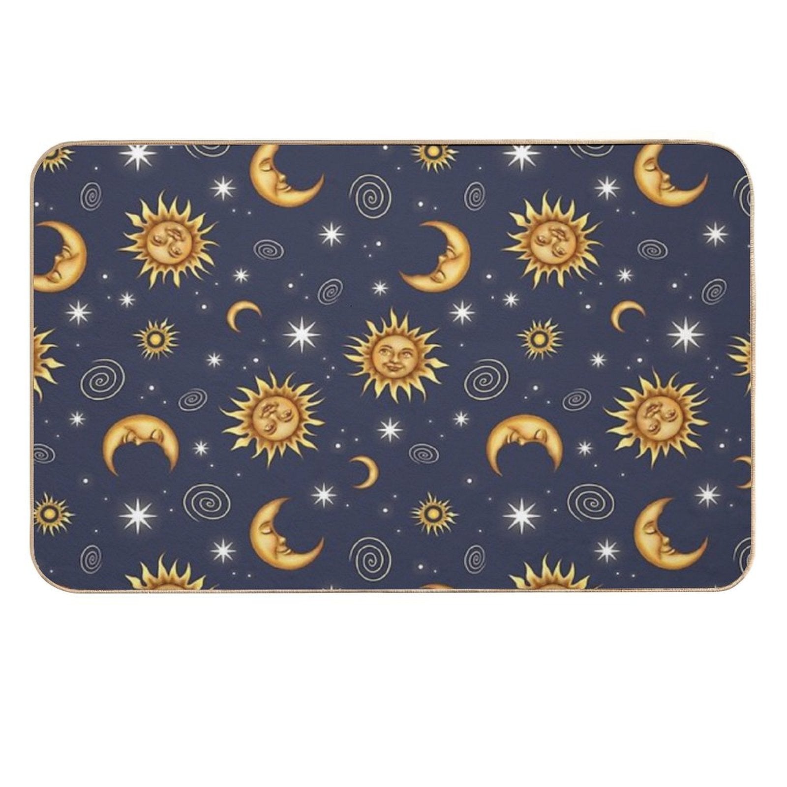 Vintage Celestial Pattern  Dirt-Trapping Bath Mat