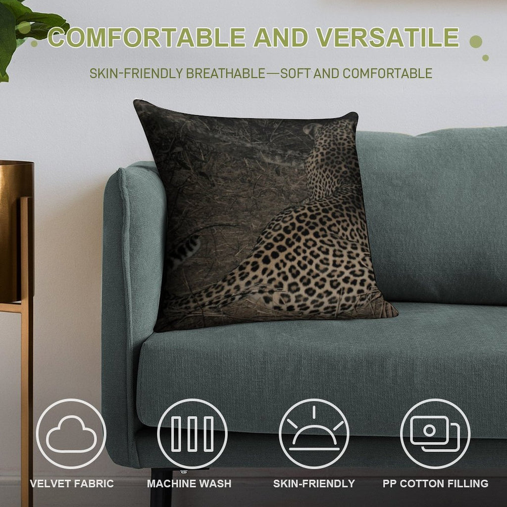 Leopard Print Soft Skin-Friendly Throw Pillow