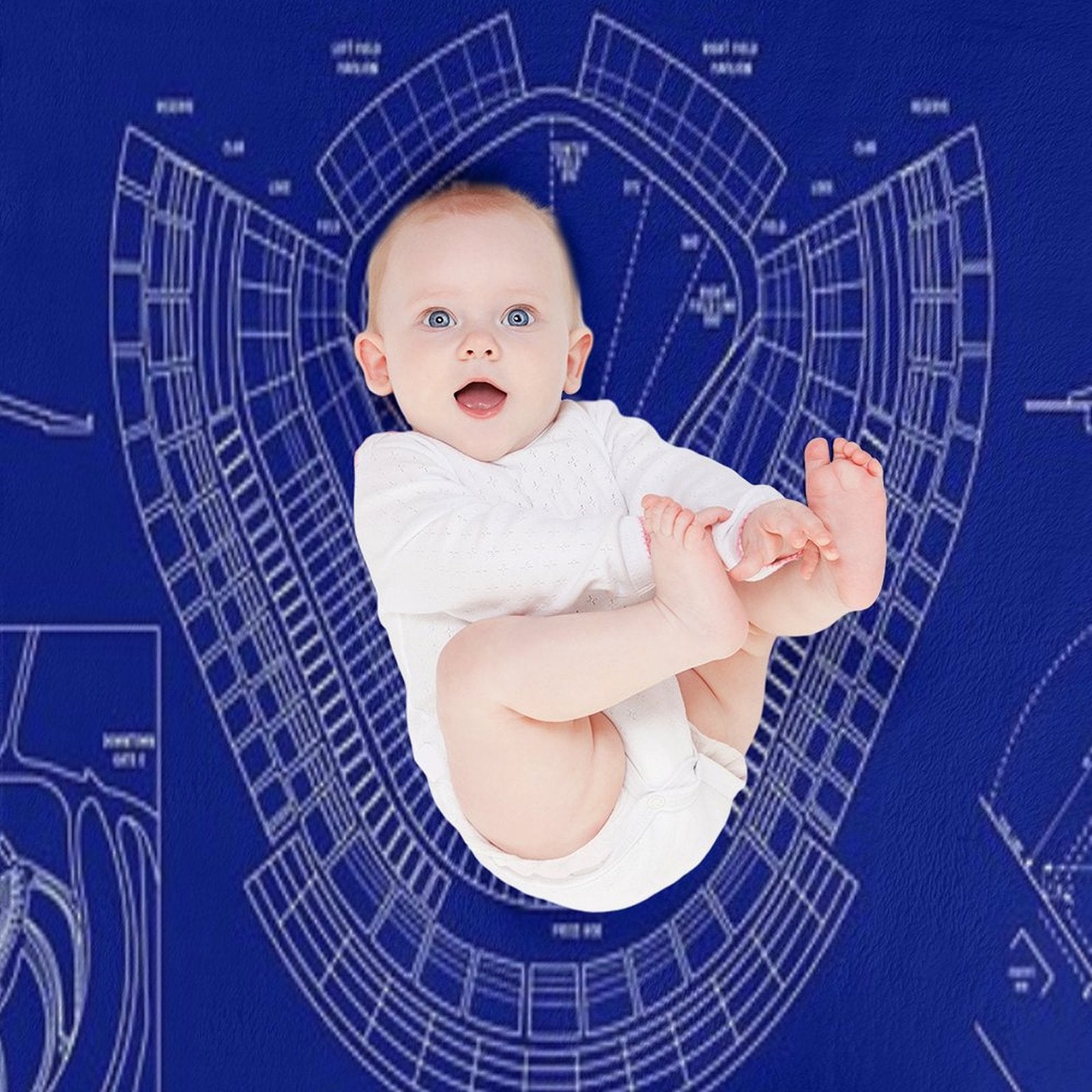 Dodger Stadium (White Stencil-No Background) Travel-friendly Throw Blanket