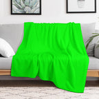 PLAIN SOLID COLOR BRIGHTEST NEON ELECTRIC GREEN Durable Throw Blanket
