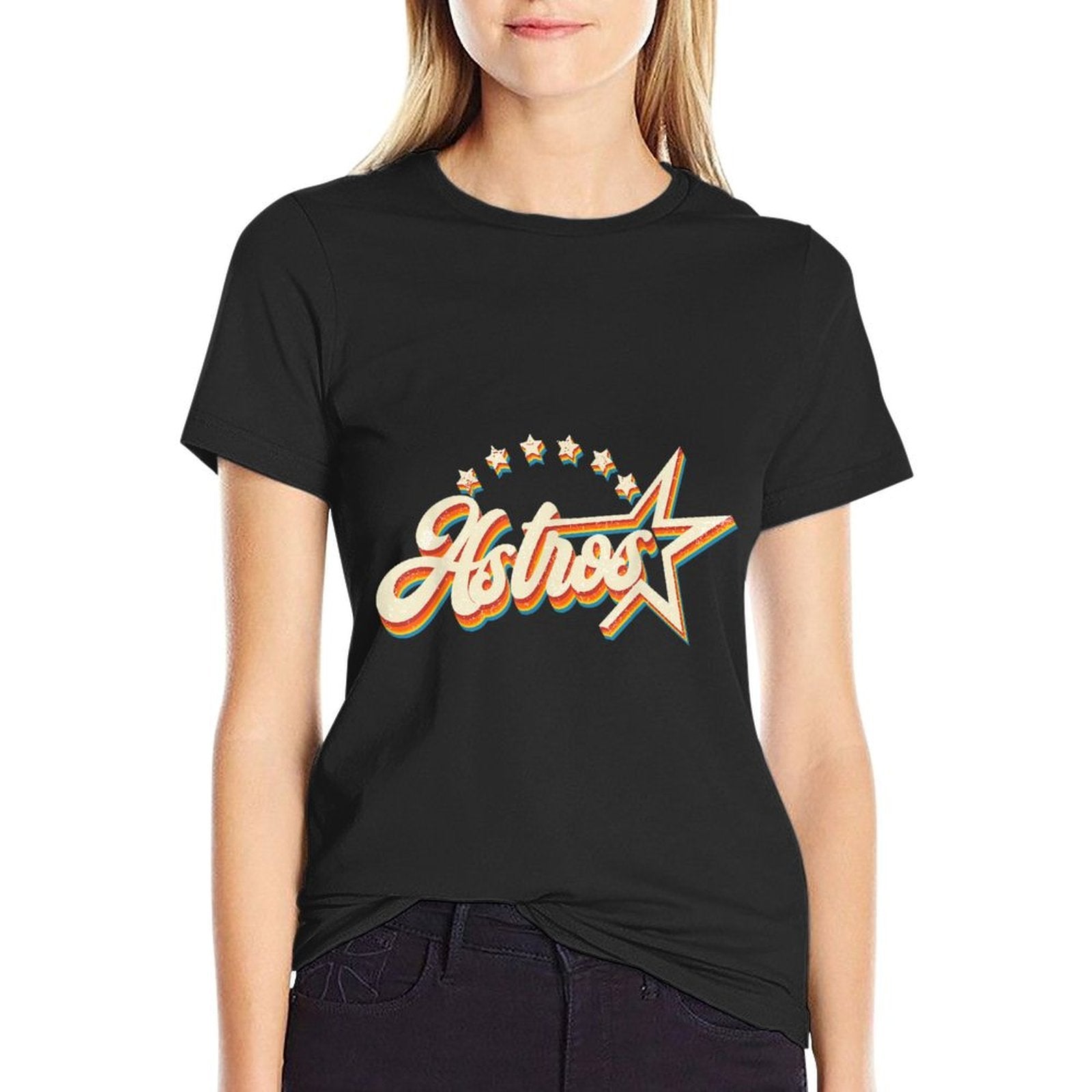 Astros Name Personalized Vintage Retro Gift for Men Women  Stretchy T-Shirt