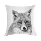 Black And White Fox Soft Warmth Comfort Throw Pillow