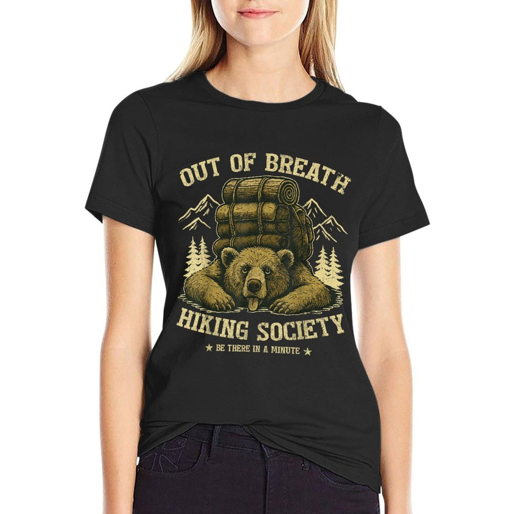 Funny Hiking Bear Out of Breath Joke  Stretchy T-Shirt