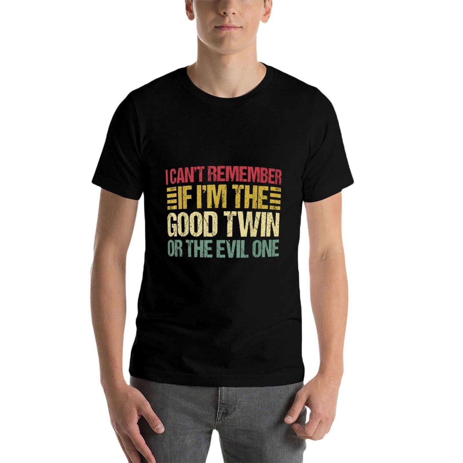 Funny Twin Am I The Good Twin Or The Evil One Vintage Twins  Classic T-Shirt