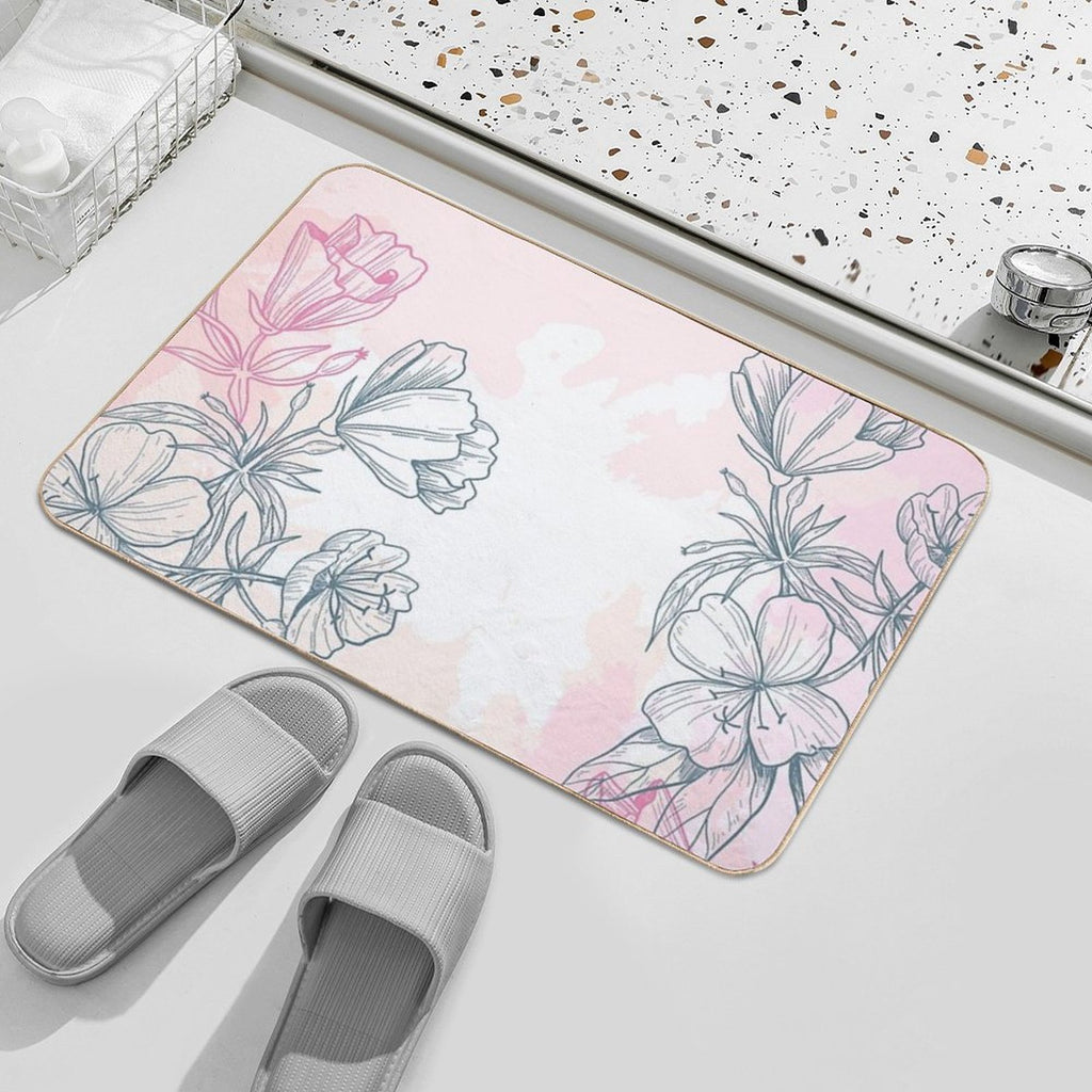 Flowers  Rapid-Drying Bath Mat