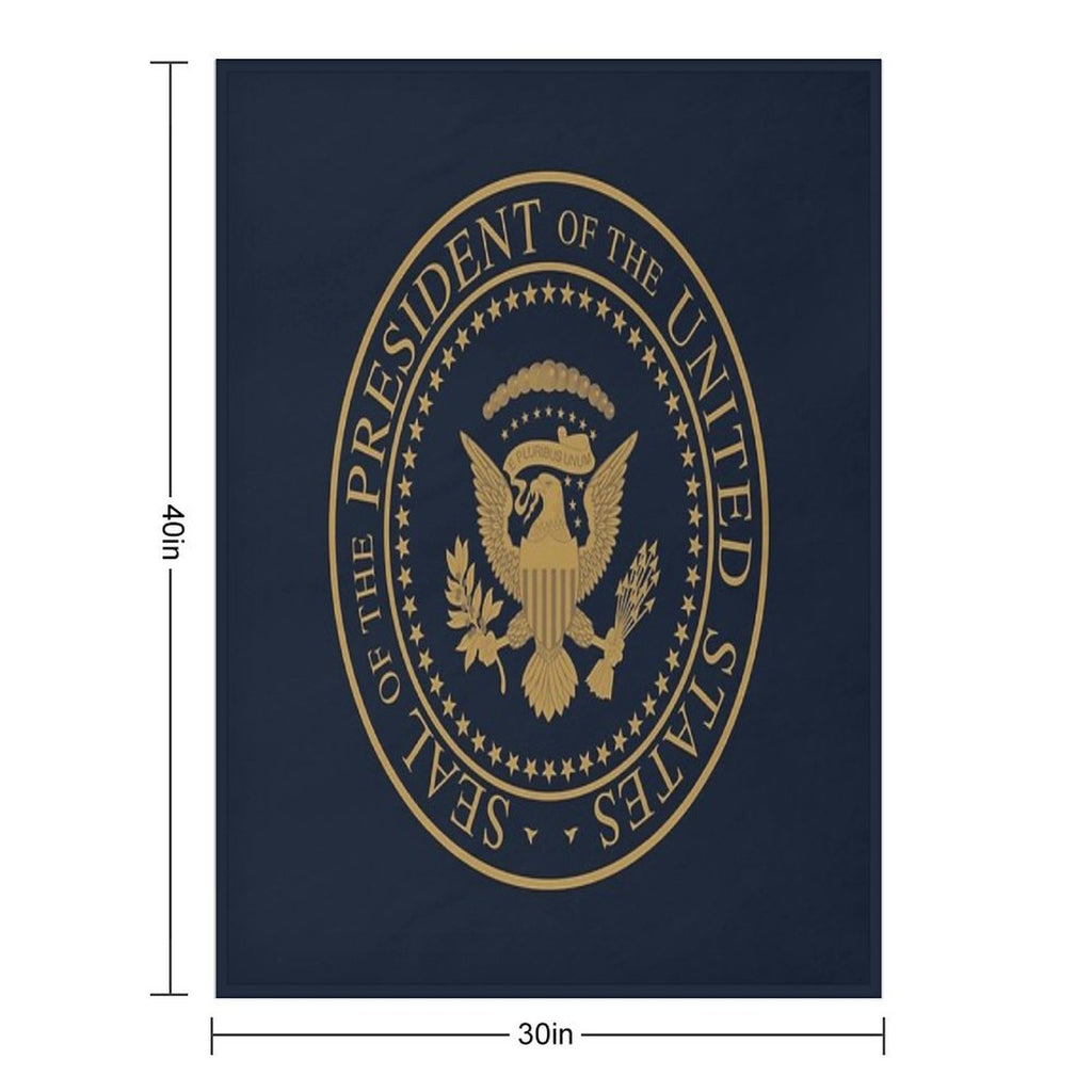 USA Presidential Seal Dark Blue Anti-pilling Throw Blanket