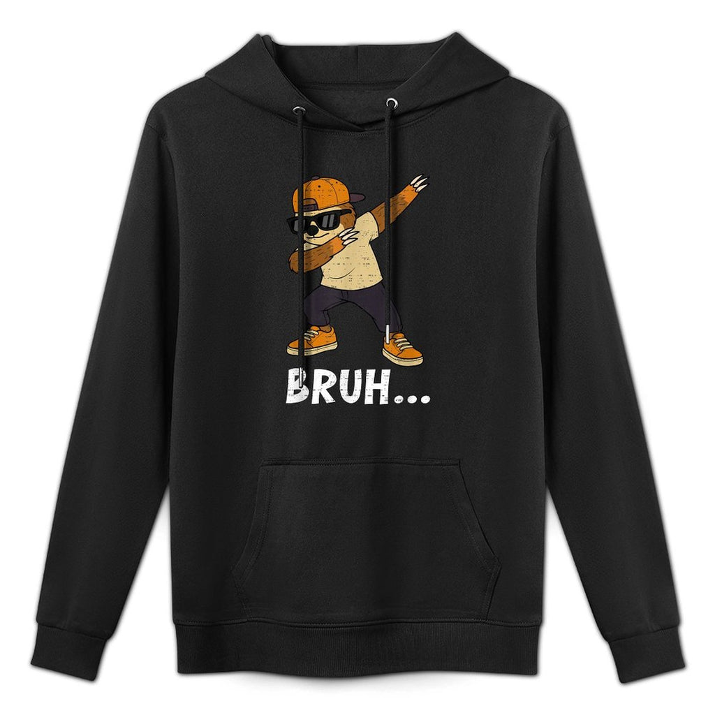 Funny Dabbing Sloth Bruh Bro Dab Meme Humor Animal Lover Kangaroo Pocket Hoodie