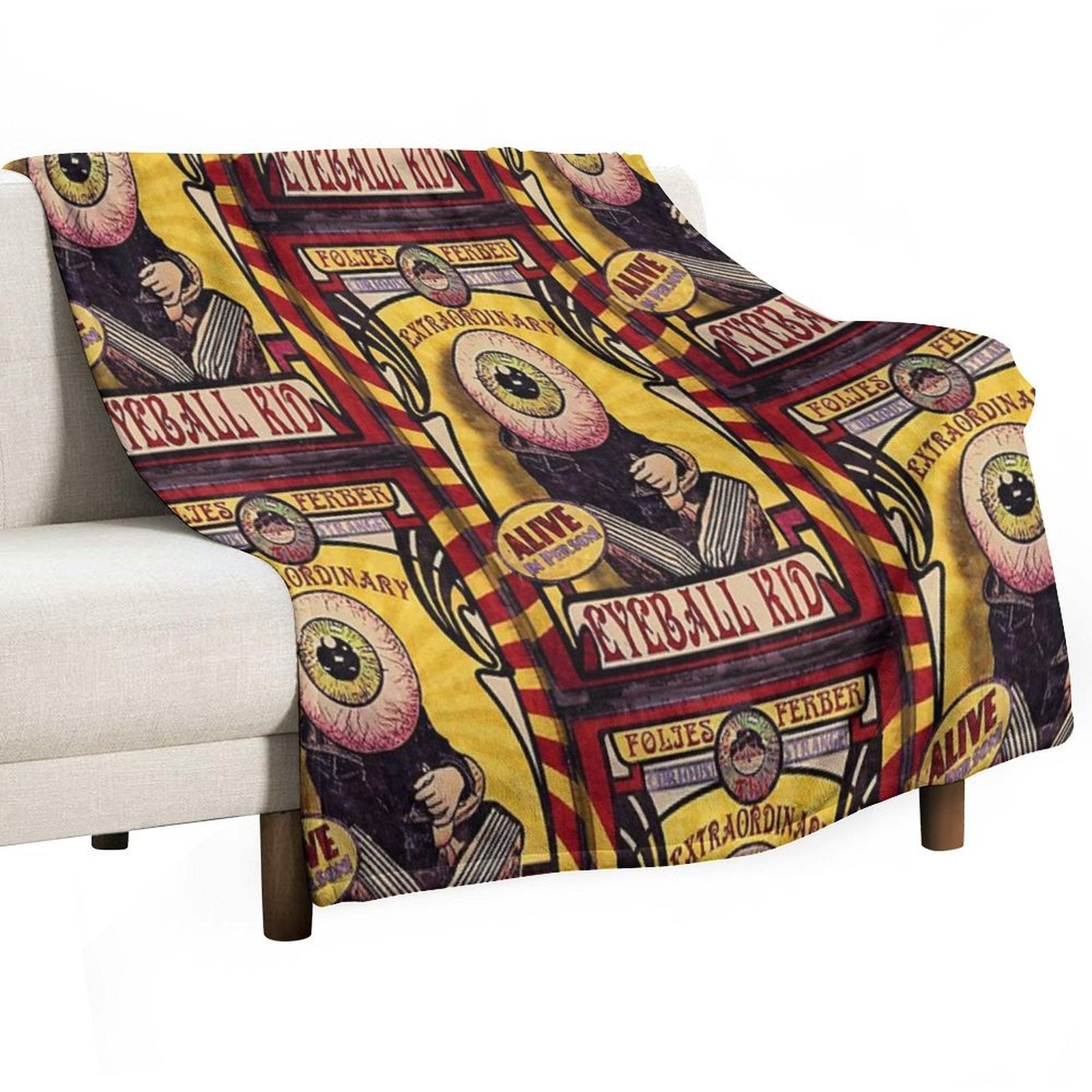 The Extraordinary Eyeball Kid Sideshow Poster Quick-dry Throw Blanket