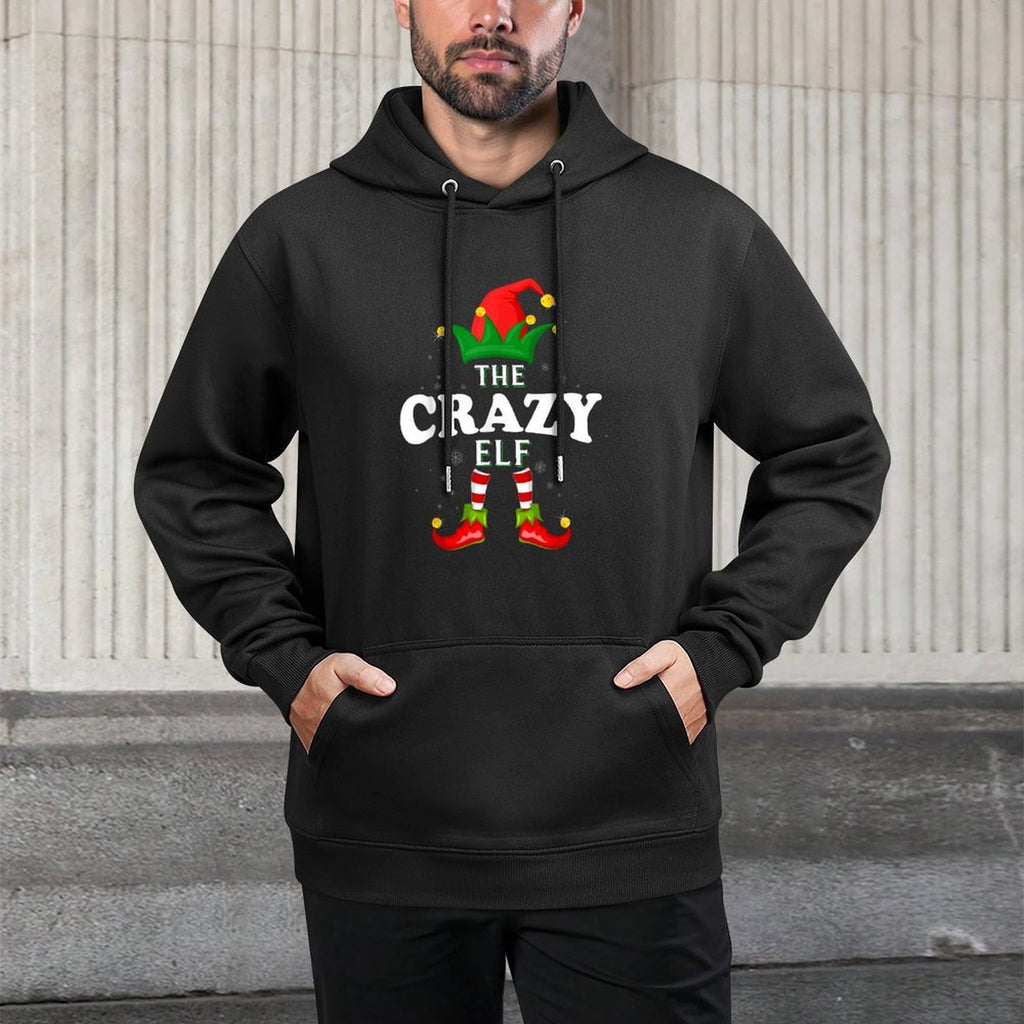 Xmas Crazy Elf Family Matching Christmas Pajama Adjustable Hood Hoodie