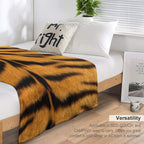 Black And Orange Tiger Print Phone Case - Trendy Design for Your Device Eco-conscious Throw Blanket