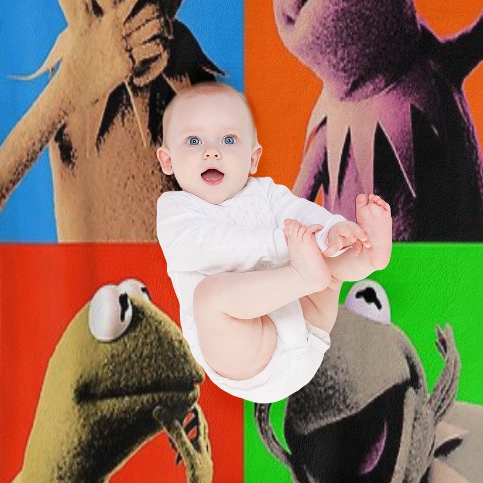 The Muppets Kermit The Frog Pop Art Lightweight Throw Blanket