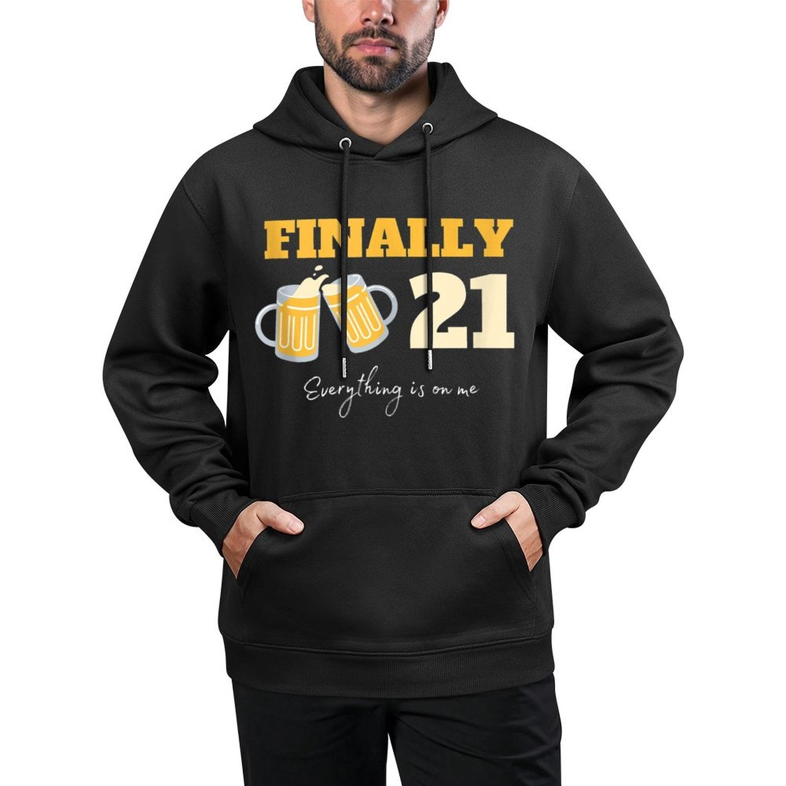 Finally 21-Year-Old Son Daughter Funny Happy 21st Birthday Versatile Streetwear Hoodie