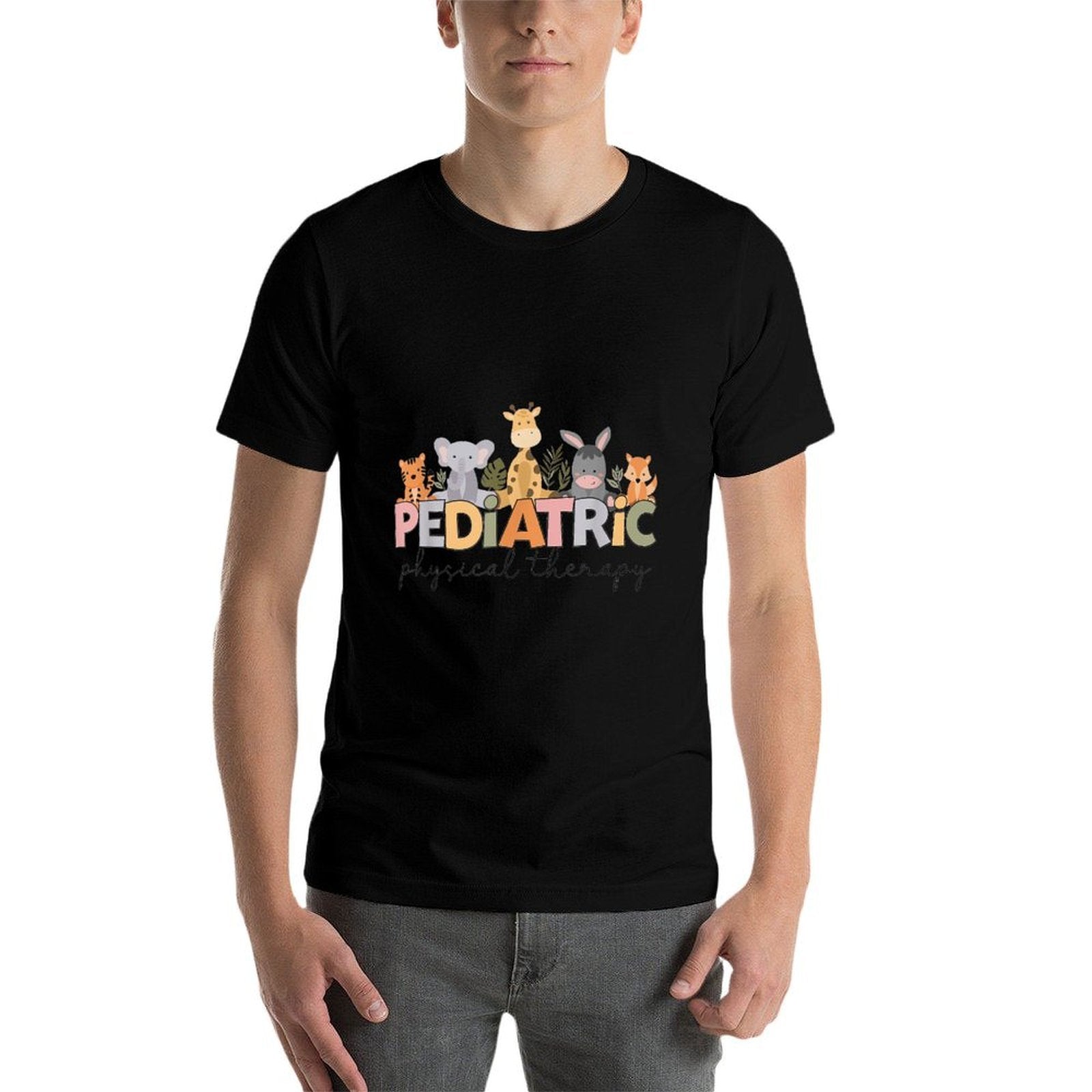 Pediatric Physical Therapy Therapist PT Crew Safari Animals  High-quality Stitching T-Shirt