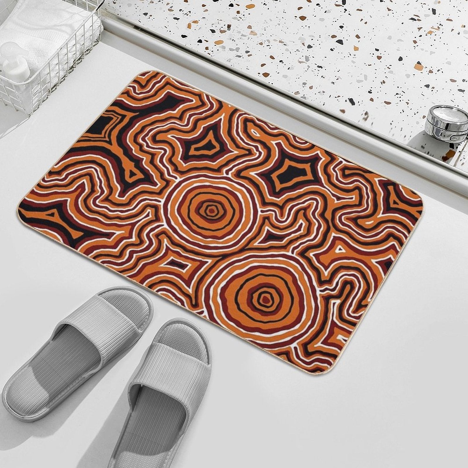 Authentic Aboriginal Art - Pathways - Authentic Design  Repositionable Bath Mat