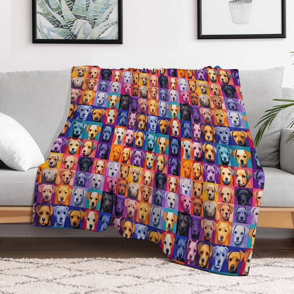Dogs Pattern Anti-pilling Throw Blanket