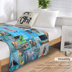 Summer Fun Dog Collage Gift-ready Throw Blanket