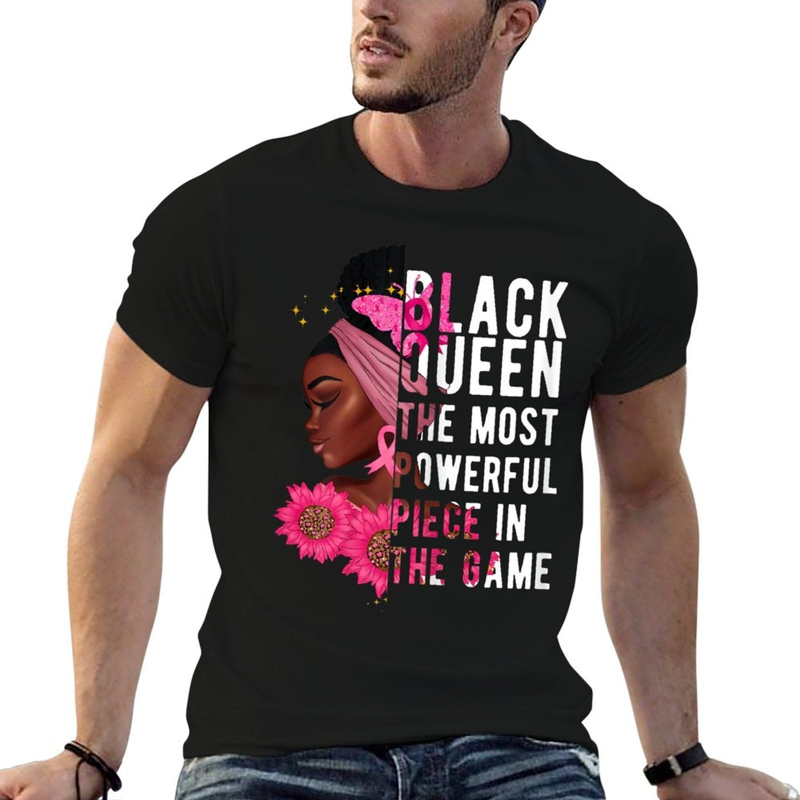 Black Queen The Most Powerful Piece In The Game Afro Women  Easy-care T-Shirt