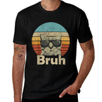Retro Cat Bruh Meme Funny Sayingns Girls Boys Kids Adult  Versatile T-Shirt