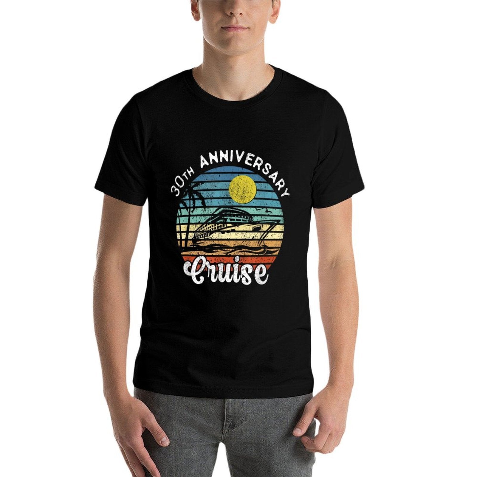 30th Wedding Anniversary Cruise Romantic Anniversaries  High-quality Stitching T-Shirt