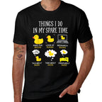 Things I Do In My Spare Time Ducks Love Cute Duck Mom Dad  Polyester Blend T-Shirt