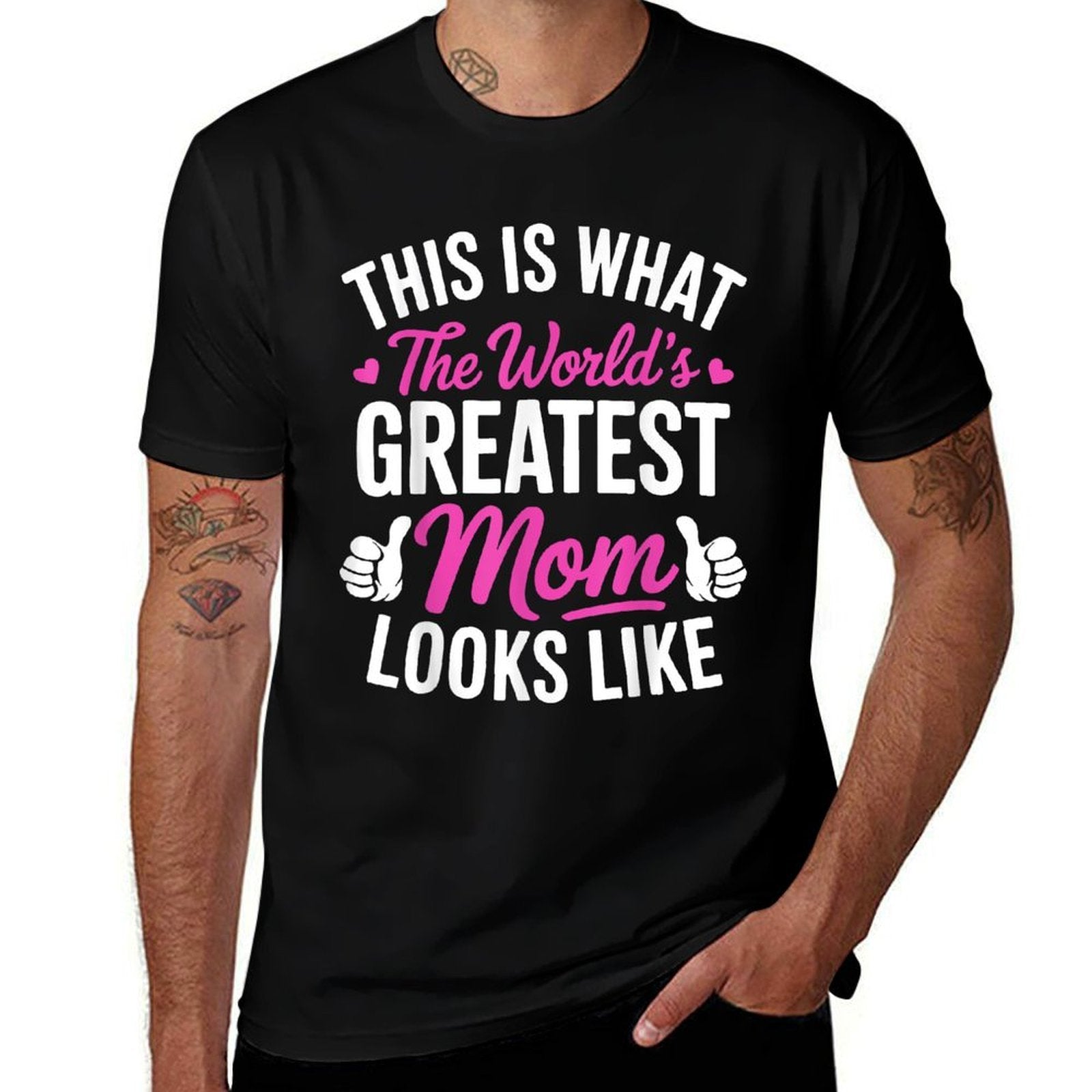 This Is What Worlds Greatest Mom Looks Like Mothers Day  Oversized Silhouette T-Shirt