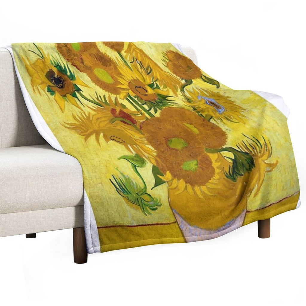 1889-Vincent Van Gogh-Sunflowers-73x95 Anti-pilling Throw Blanket