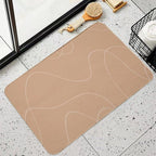 Tan Pattern  Easy To Clean Bath Mat