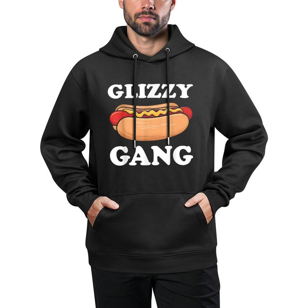 Glizzy Gang Funny Hot Dog Saying Glizzie Gobbler Meme Men Women Adjustable Hood Hoodie