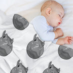 Hippo  Fiona  Cincinnati Zoo (white) Plush Throw Blanket