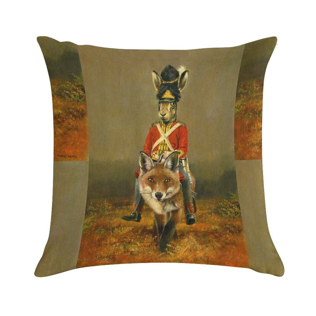 Hare And Fox Cavalry Soft Home Decor Throw Pillow