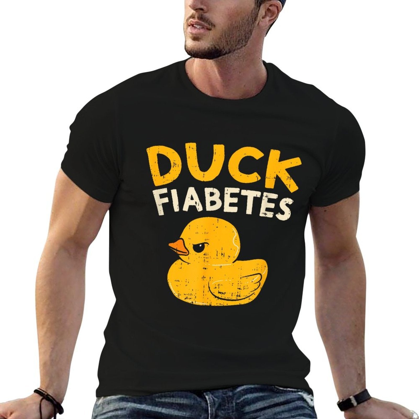 Funny Diabetes Awareness I Duck Fiabetes I Cool Rubber Duck Comfortable T-Shirt