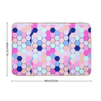 Cute Pastle Hexagon Pattern  Easy Maintenance Bath Mat