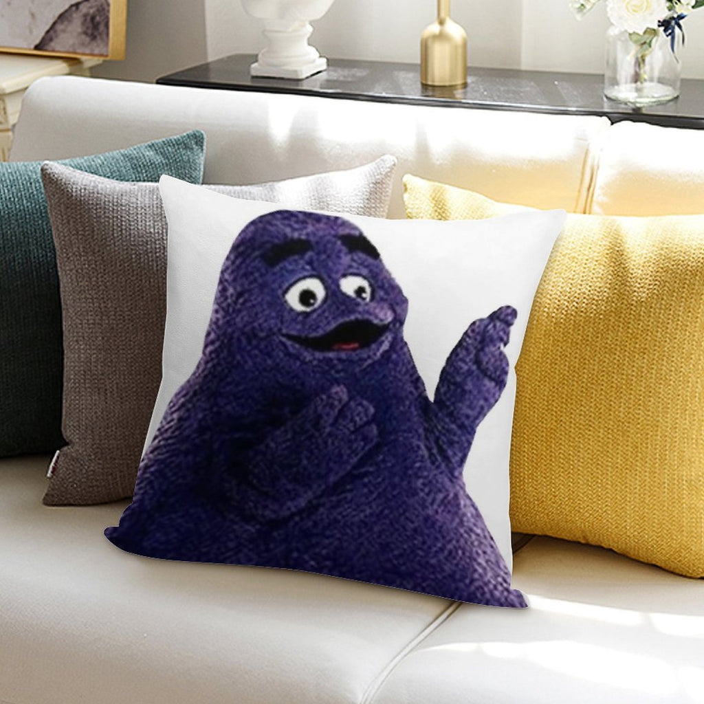 Happy Grimace McDonalds Soft Warmth Comfort Throw Pillow