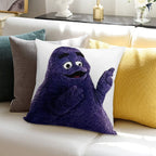 Happy Grimace McDonalds Soft Warmth Comfort Throw Pillow