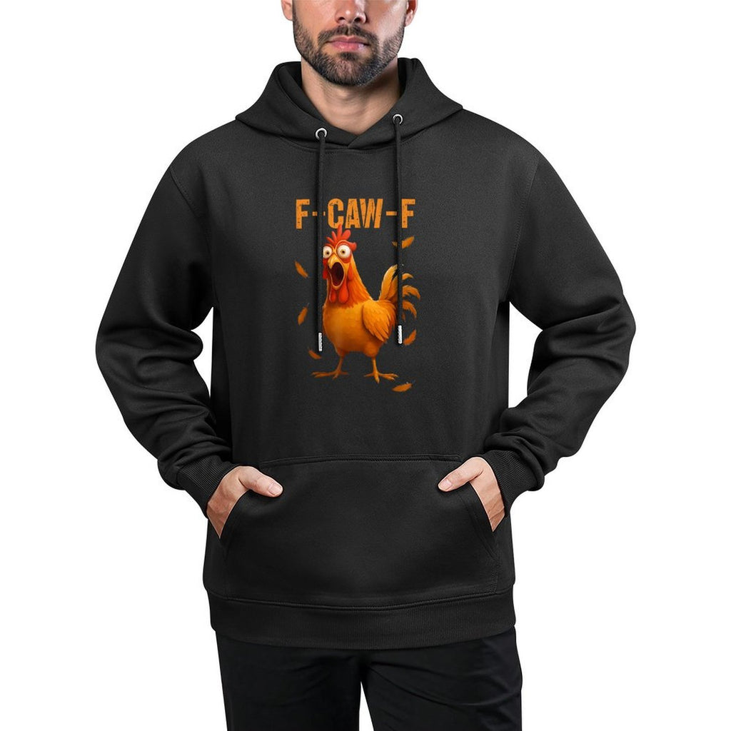 F-Caw-F Funny Chicken Humor Quote Rooster Meme Medium-Weight Fabric Hoodie