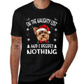 Cute Yorkshire Terrier Yorkie Dog Dog Christmas On The Men Women  Slim-fit Cut T-Shirt