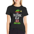 Techie Elf Family Matching Group Christmas  Easy-care T-Shirt