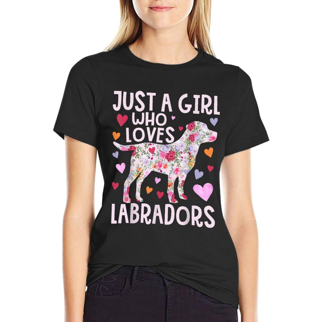 Labrador Just A Girl Who Loves Labradors Dog Flower Floral  Odor-resistant T-Shirt
