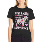 Labrador Just A Girl Who Loves Labradors Dog Flower Floral  Odor-resistant T-Shirt