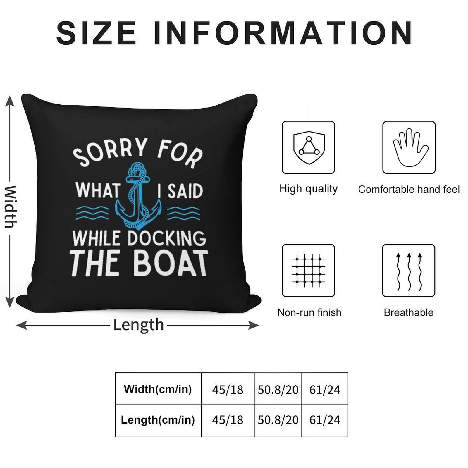 Sorry for What I Said While Docking The Boat Hilarious Sailing Boating Lover Gifts Soft Home Decor Throw Pillow