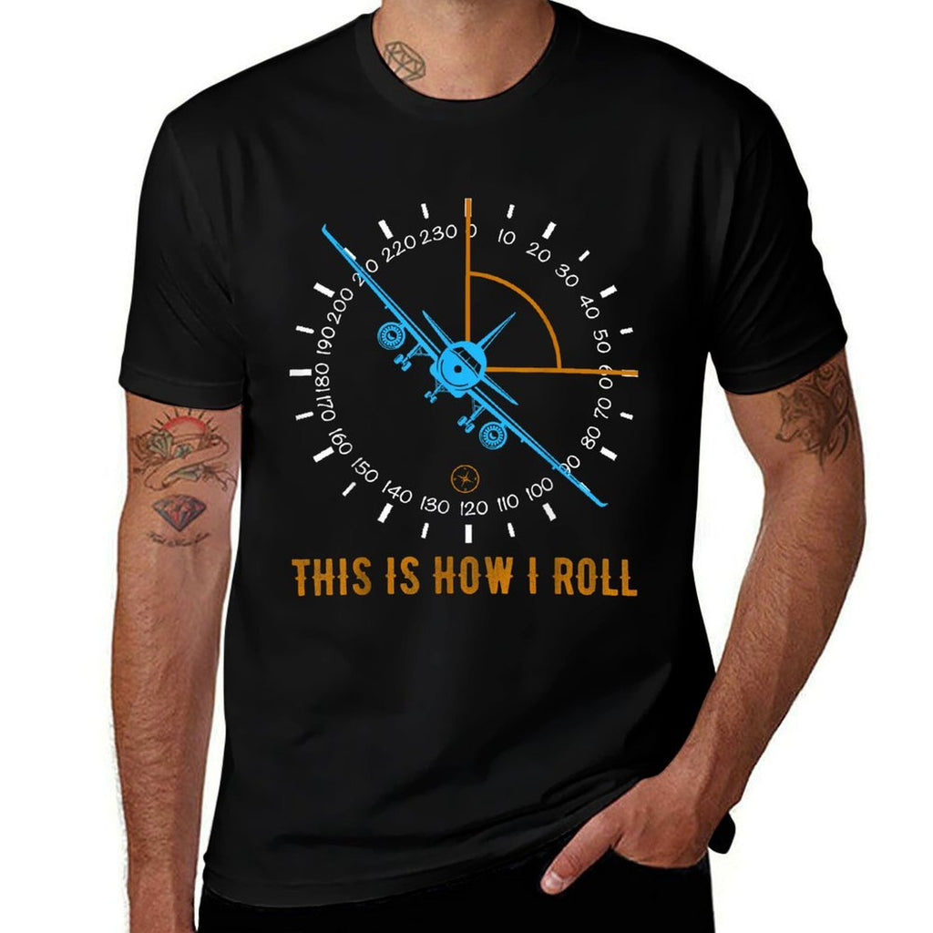 This Is How I Roll Airplane Pilot Aviation. Men Aviation  Easy-care T-Shirt