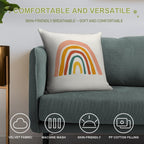 Rainbow, Abstract, Mid Century Modern Kids Wall Art, Nursery Room Soft Washable Throw Pillow