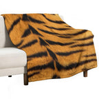 Black And Orange Tiger Print Phone Case - Trendy Design for Your Device Eco-conscious Throw Blanket