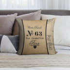 Vintage Burlap Ticker Look Paris France Soft Luxury Feel Throw Pillow