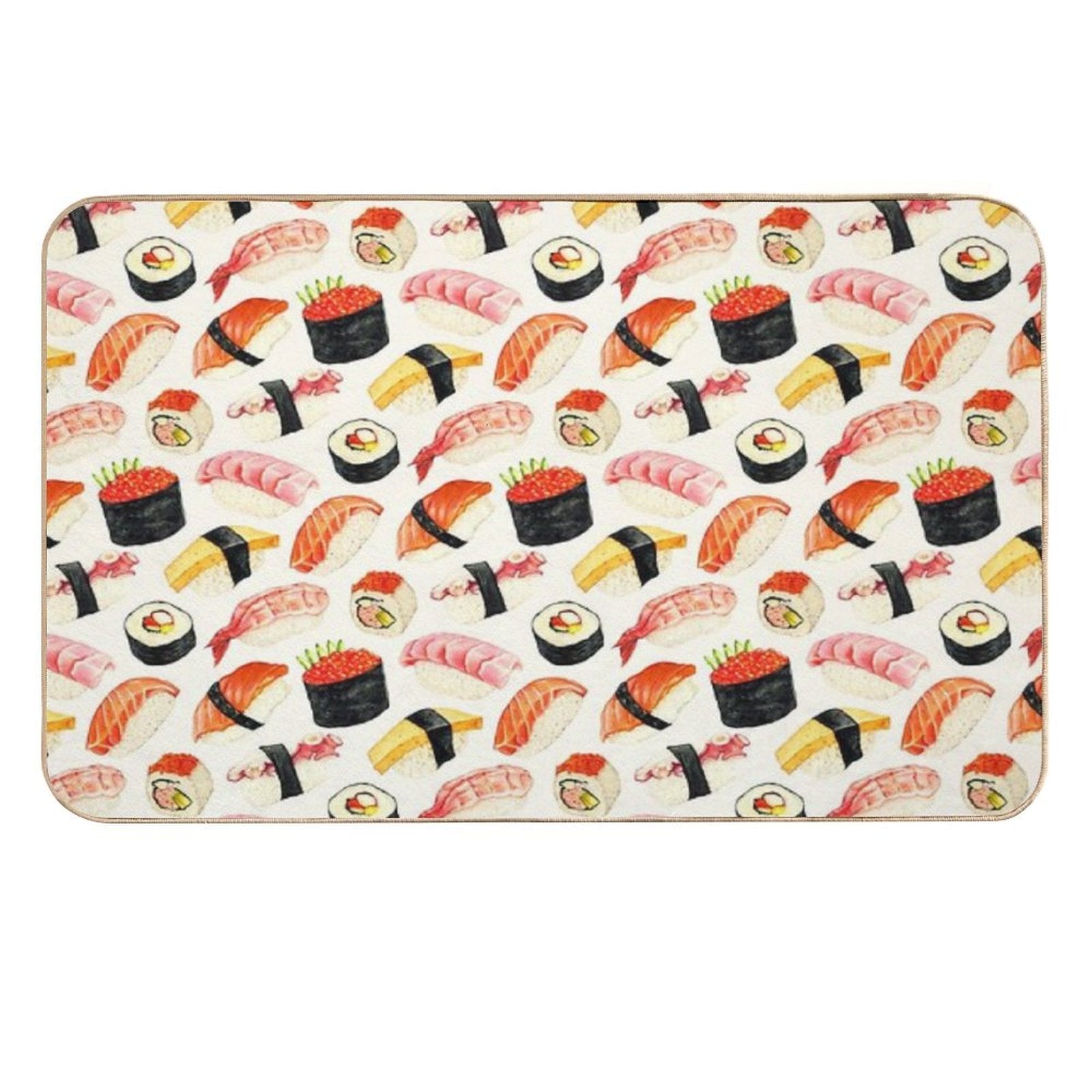 Sushi Pattern - White  Pet-Safe Bath Mat