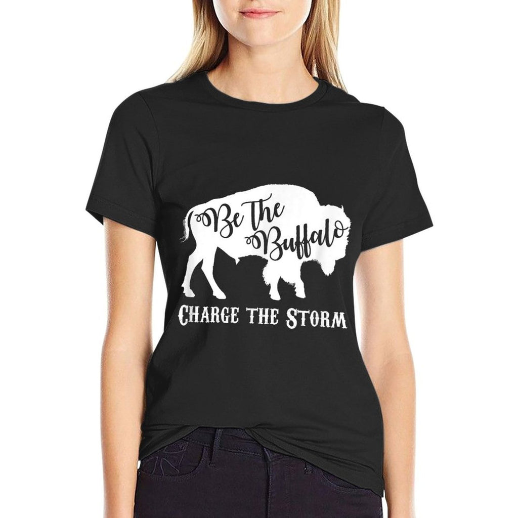 Be The Buffalo Charge The Storm White Men Women  Odor-resistant T-Shirt