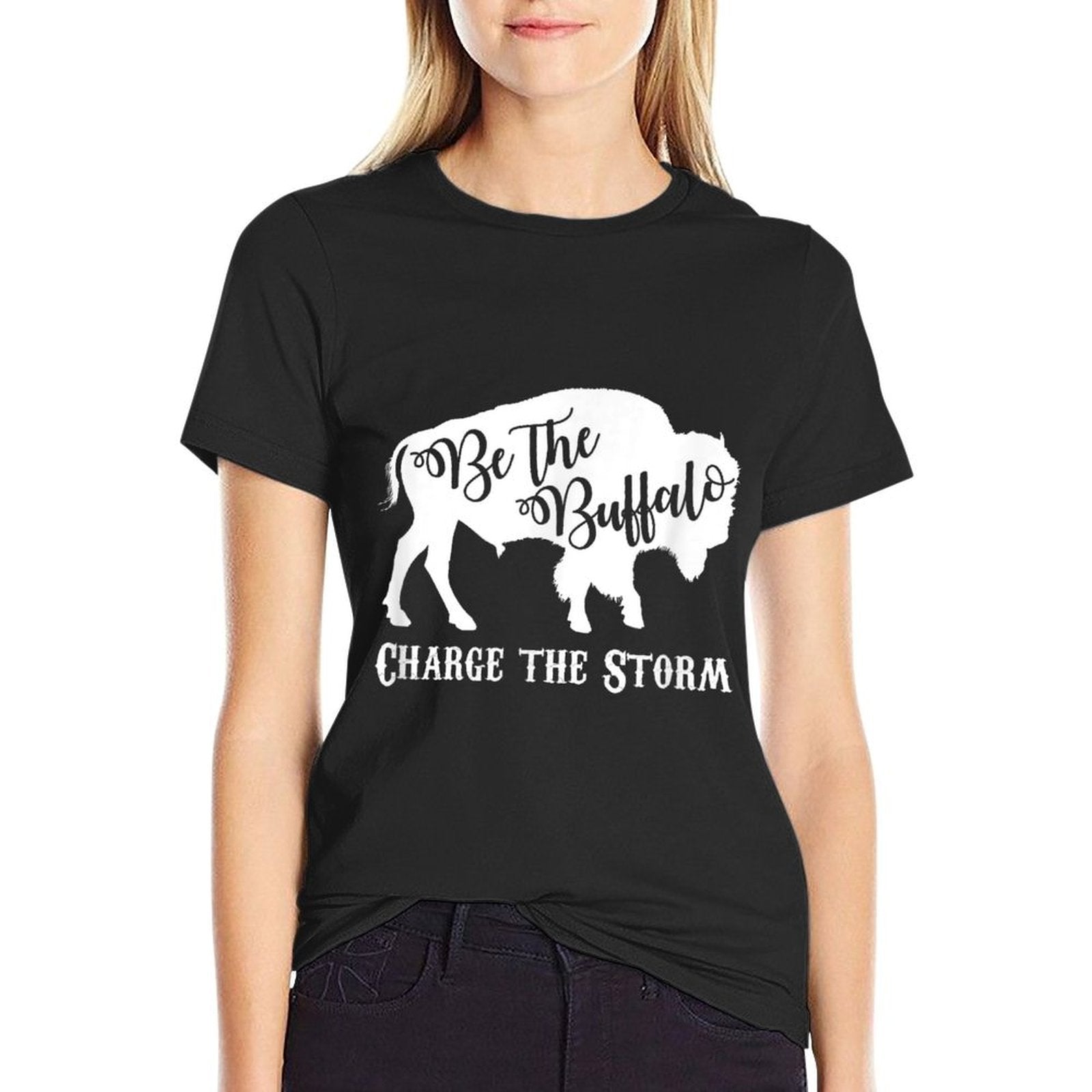 Be The Buffalo Charge The Storm White Men Women  Odor-resistant T-Shirt