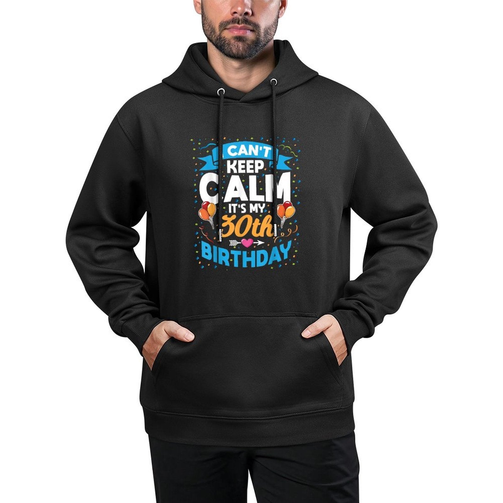 30 Year Old Gift I Can't Keep Calm It's My 30th Birthday Shrink-Resistant Hoodie