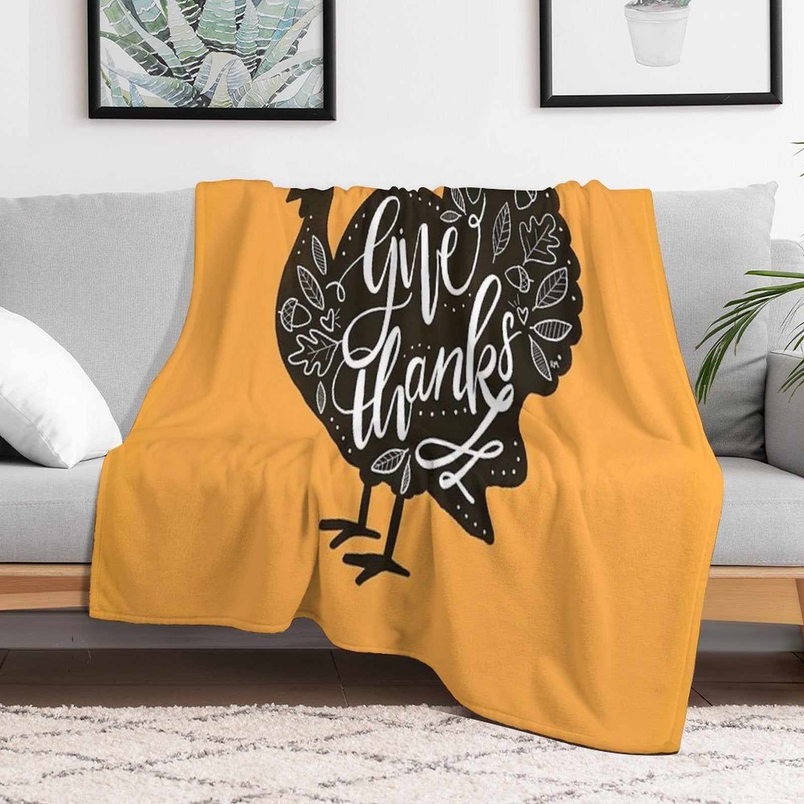 Give Thanks Turkey Multi-functional Throw Blanket